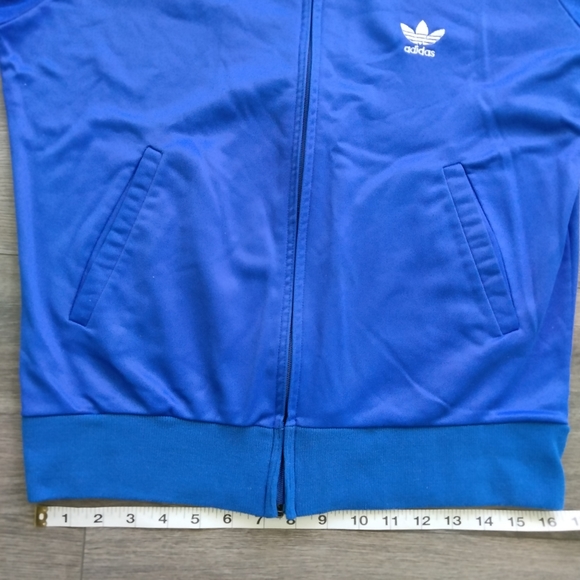 VTG 80s Adidas ATP Keyrolan Blue 3 Stripes Track Jacket Zip Up Trefoil USA Sz M - Picture 12 of 14